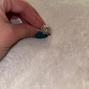 SUNSHINE RING, YELLOW, RHODIUM PLATED